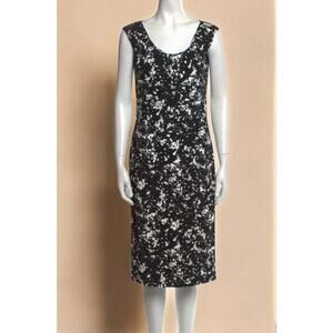 MICHAEL KORS COLLECTION Dress Size 8 Black‎ and White Abstract Made in Italy